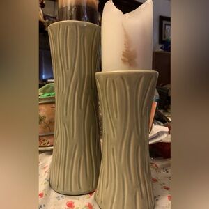 2 candle pillars ceramic